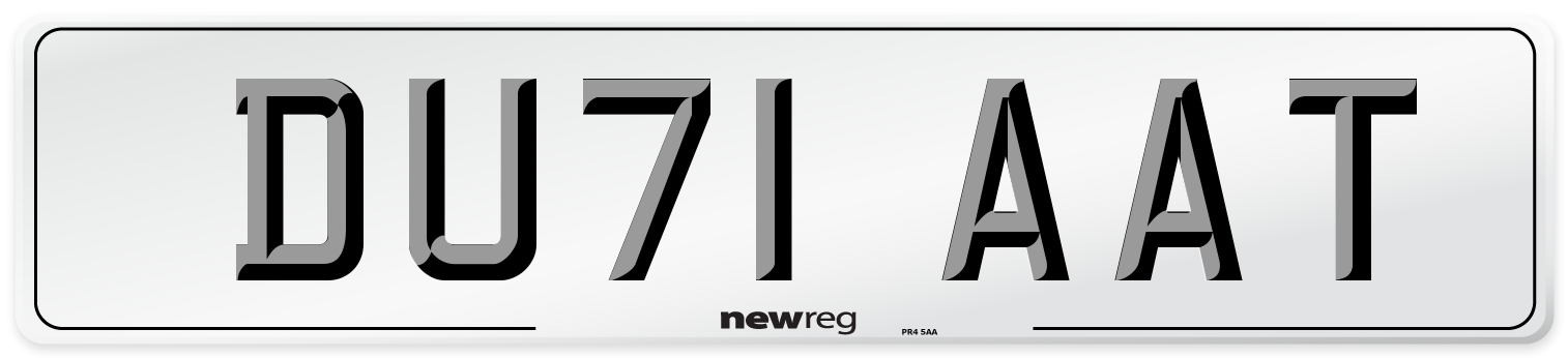 DU71 AAT Number Plate from New Reg